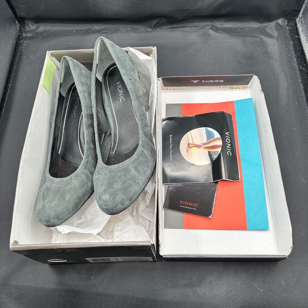 Vionic‎ Lux Camden Wedge Heel Pumps Comfortable Dark Gray Suede Size 8 - Picture 5 of 13